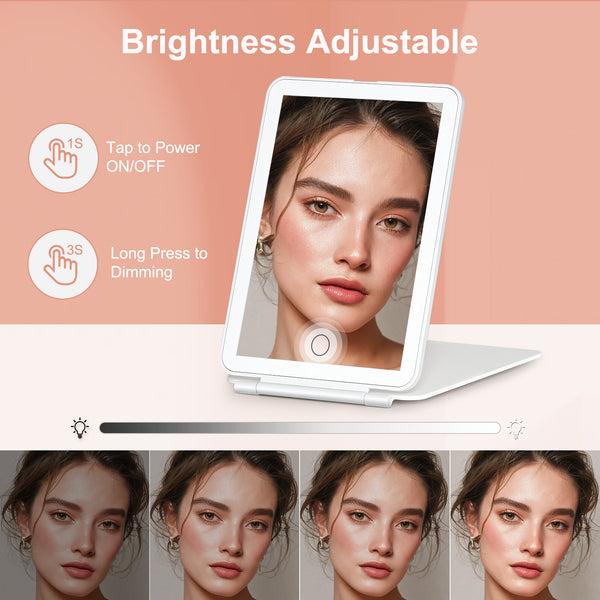 FASCINATE Portable USB Vanity Mirror with 3 Colour 72 LED Lighting, Touch Sensor Dimming