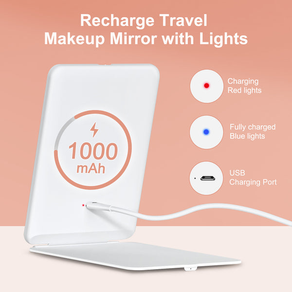 FASCINATE Portable USB Vanity Mirror with 3 Colour 72 LED Lighting, Touch Sensor Dimming