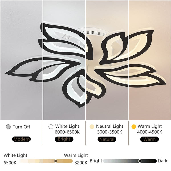 Garwarm 60W Modern Leaves LED Ceiling Light Fixture