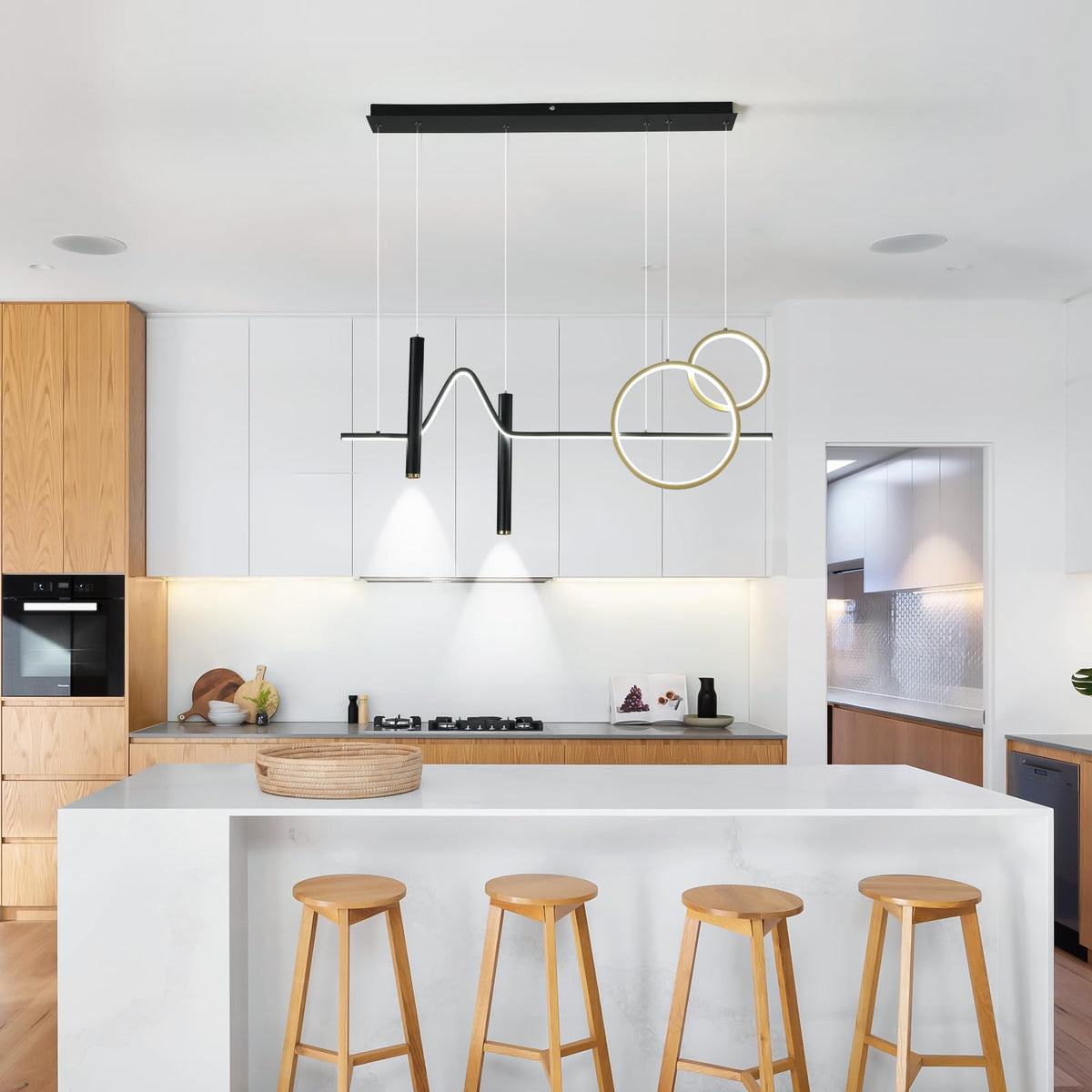 Garwarm Modern Dimmable Linear Wave LED Pendant Light – LEXENT