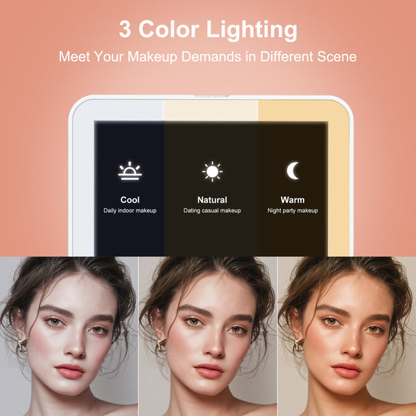 FASCINATE Portable USB Vanity Mirror with 3 Colour 72 LED Lighting, Touch Sensor Dimming