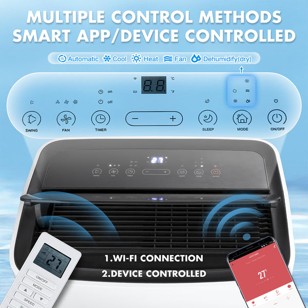 LEXENT AC6 Portable Air Conditioner / Heater 12000 BTU, 30L Dehumidifier, Model: LCH12WF