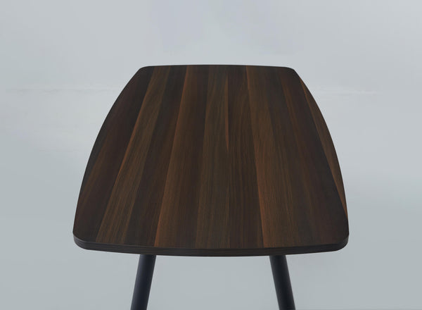 Matteo Wooden Dining Table with Black Metal Legs 140 x 80 cm, Dark Walnut (PRE-SALE Restock in June)