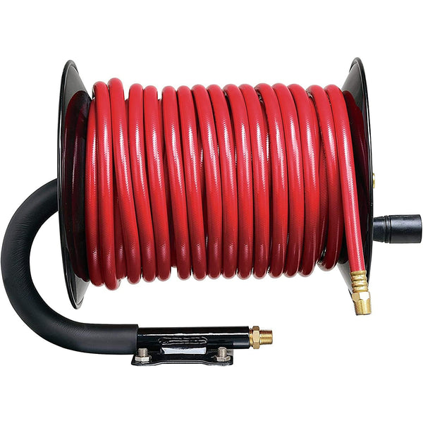 SuperHandy Air Hose Hand Crank Reel Retractable 3/8" Inch x 30m Heavy Duty Steel Locking Spring (Hose Not Included) SKU:GEUR010