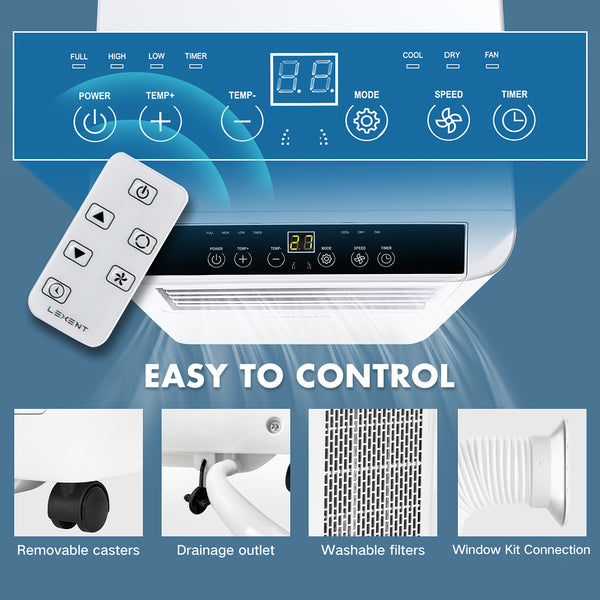LEXENT AC4 Portable Air Conditioner 7000 BTU, 20L Dehumidifier, Model: LC7W