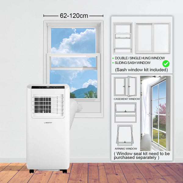 LEXENT AC5 Portable Air Conditioner 9000 BTU, 25L Dehumidifier, Model: LC9W
