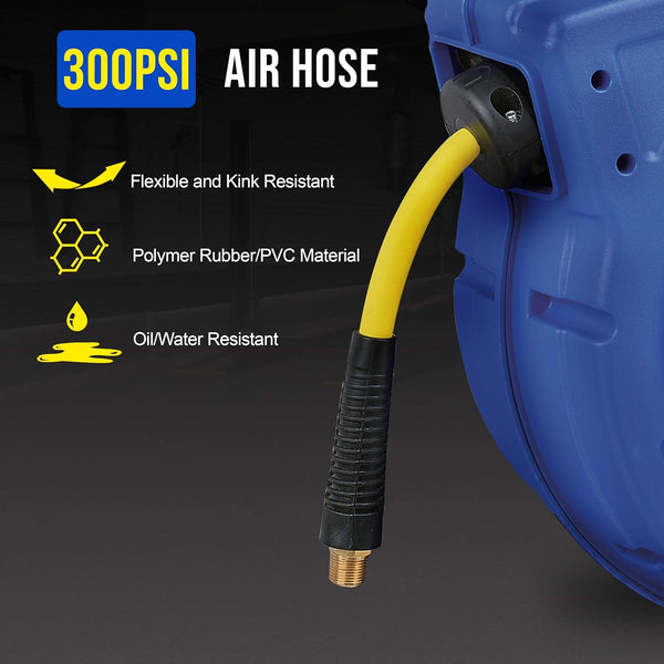 Goodyear Steel Retractable Air Compresso Hose Reel Max. 300PSI (Enclosed Retractable 3/8" X 15M)(GBR001)