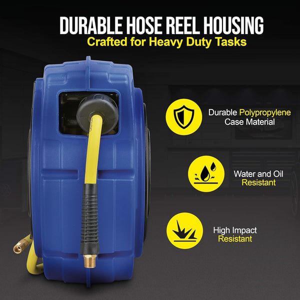 Goodyear Steel Retractable Air Compresso Hose Reel Max. 300PSI (Enclosed Retractable 3/8" X 15M)(GBR001)