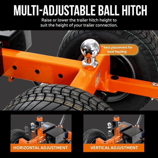 SuperHandy Trailer Dolly Electric Self-Propelled Super-Duty 7500LBS Max Towing, 1100LBS Max Tongue Weight w/ 2 All-Terrain Wheels, 2 Front Support Castors, and 2 Rear Castors GBOS009