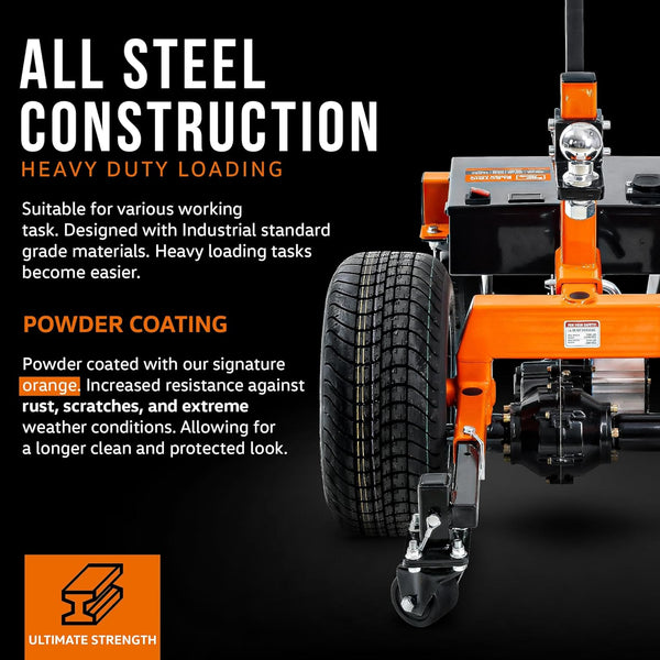 SuperHandy Trailer Dolly Electric Self-Propelled Super-Duty 7500LBS Max Towing, 1100LBS Max Tongue Weight w/ 2 All-Terrain Wheels, 2 Front Support Castors, and 2 Rear Castors GBOS009