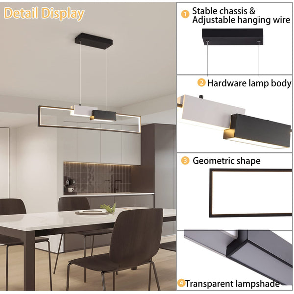 Garwarm Modern Dimmable LED Pendant Light with Remote