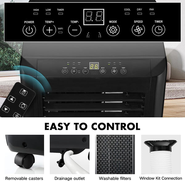 LEXENT AC3 Portable Air Conditioner 9000 BTU, Air Cooler, 25L Dehumidifier, Model: LC9BWF