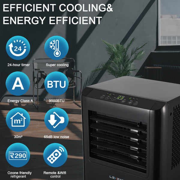 LEXENT AC3 Portable Air Conditioner 9000 BTU, Air Cooler, 25L Dehumidifier, Model: LC9BWF
