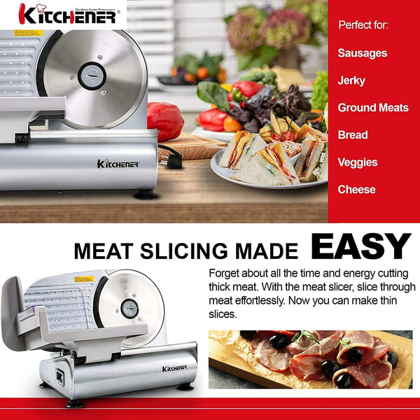 Kitchener Meat Deli Cheese Food Slicer 7.5" inch Professional Stainless Steel Blade SKU :GBM001