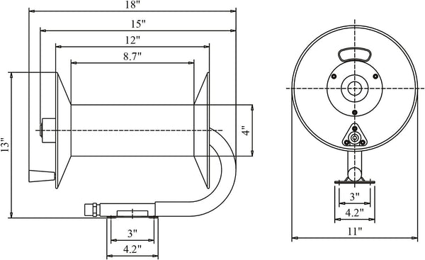 SuperHandy Air Hose Hand Crank Reel Retractable 3/8" Inch x 30m Heavy Duty Steel Locking Spring (Hose Not Included) SKU:GEUR010