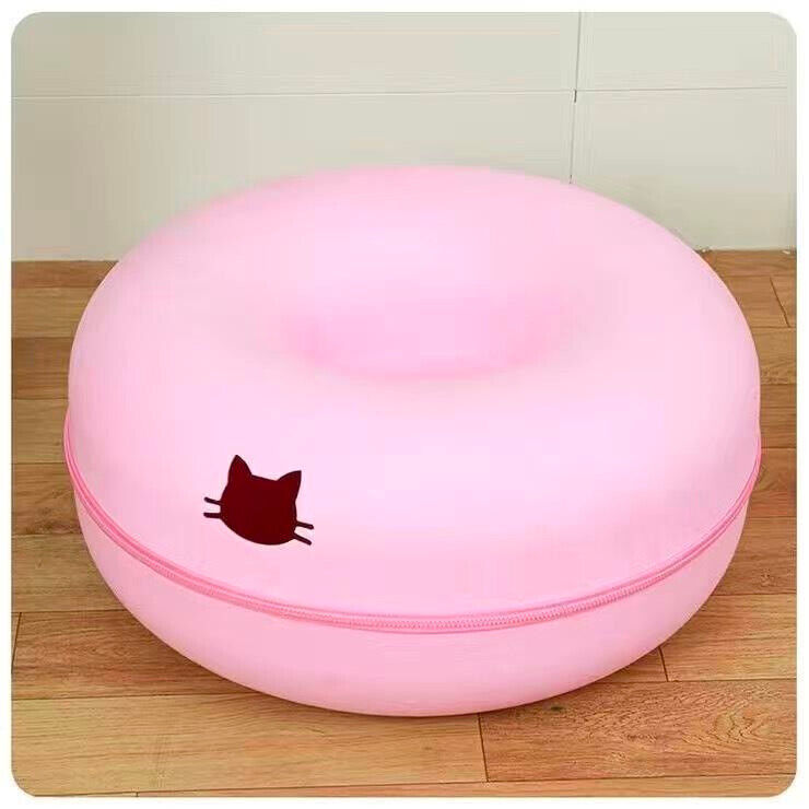 Cats Tunnel Natural Felt Pet Cat Cave Bed Nest Round House Donuts Inte LEXENT