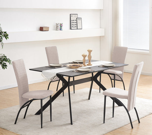 Matteo Dining Chairs High Backrest Upholstered Cream Set of 2 /4 /6 pcs