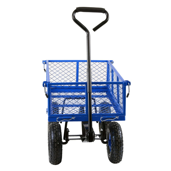 UMI Wagon Utility Cart Hand Truck Manual Heavy Duty Lawn Garden with Removable Side Meshes 400 lbs Max Capacity