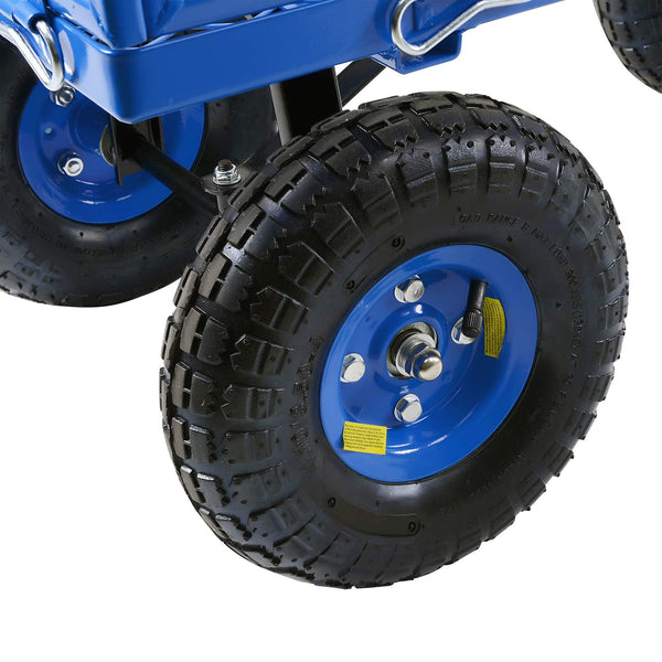 UMI Wagon Utility Cart Hand Truck Manual Heavy Duty Lawn Garden with Removable Side Meshes 400 lbs Max Capacity